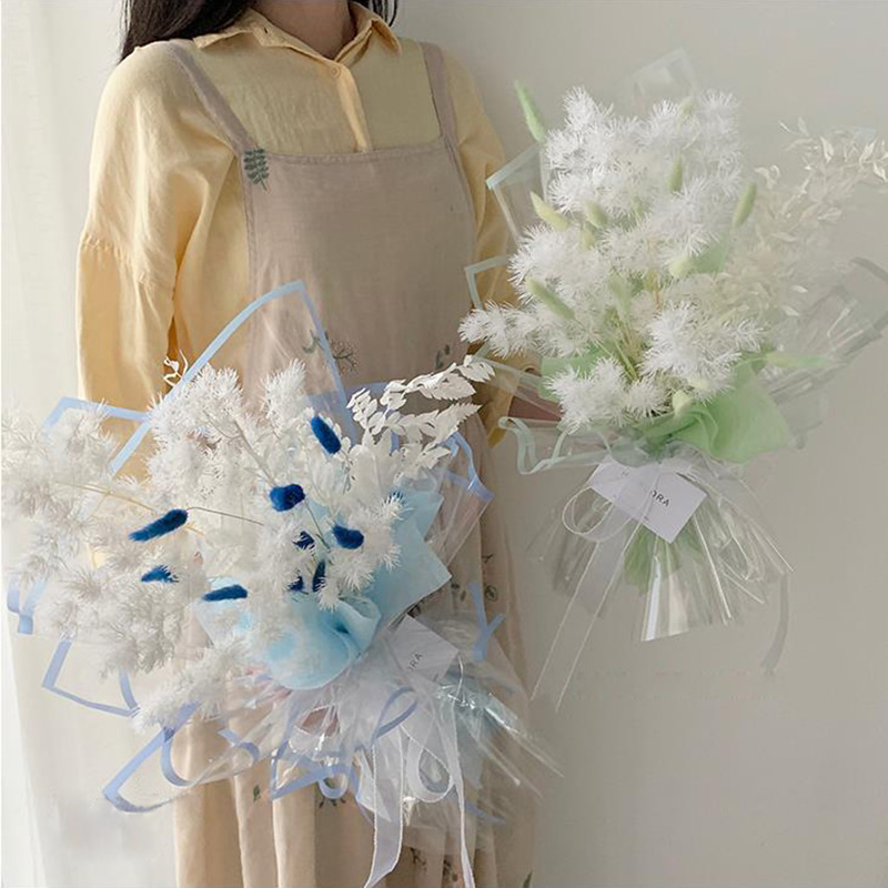 MYHC-15 Şeffaf Tek Renkli Kenar Plastik Çiçek Ambalaj Kağıdı