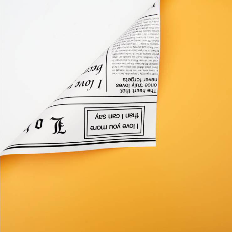 MYHC-23 Tek Taraflı Gazete Tipi, Çift Taraflı ve Çift Renkli Dana Derisi Çiçek Ambalaj Filmi