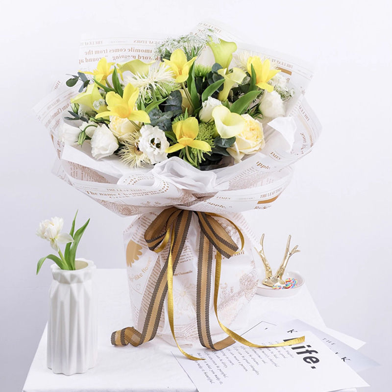 MYHC-52 Herb Altın Işık Mat Film 57×57cm (±2cm) Plastik Çiçek Ambalaj Filmi