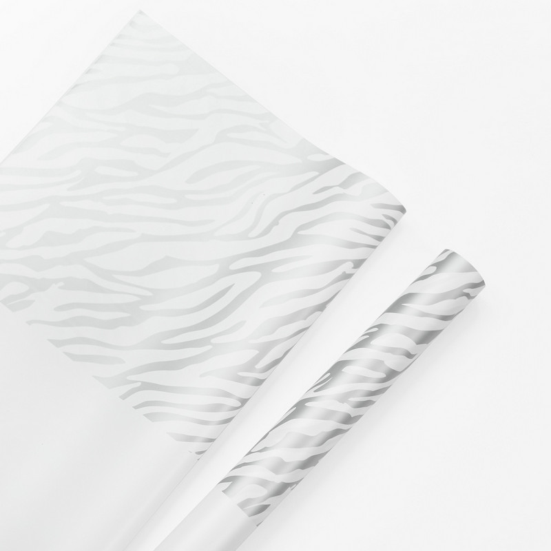 Zebra desenli altı renkli çiçek ambalaj kağıdı